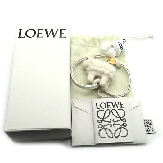 楽天市場】【中古】ロエベ シープ チャーム フェルト カーフレザー