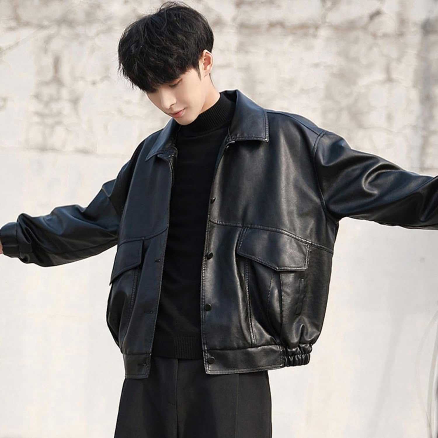 楽天市場】【20%OFFクーポン〜】PUレザー メンズ ショート丈 レザー