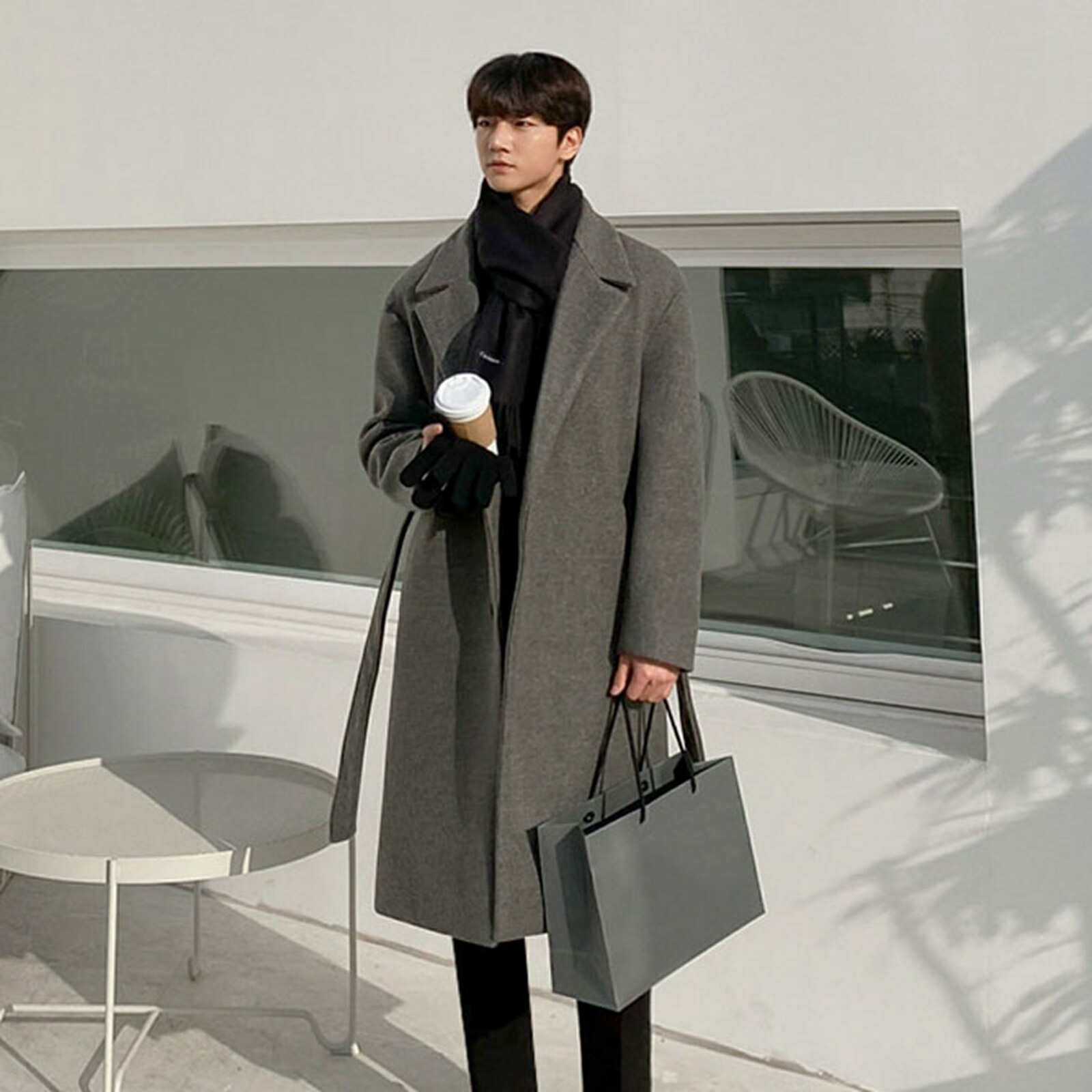 楽天市場】【20%OFFクーポン〜】チェスターコート ベルト付き グレー