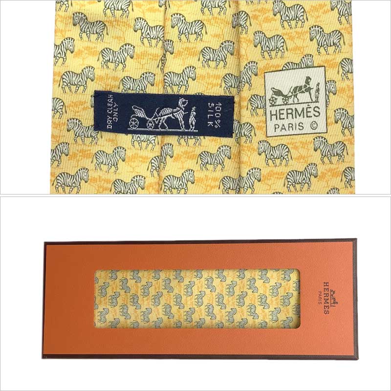 楽天市場】HERMES エルメス ネクタイ シルク イエロー 7110 OA