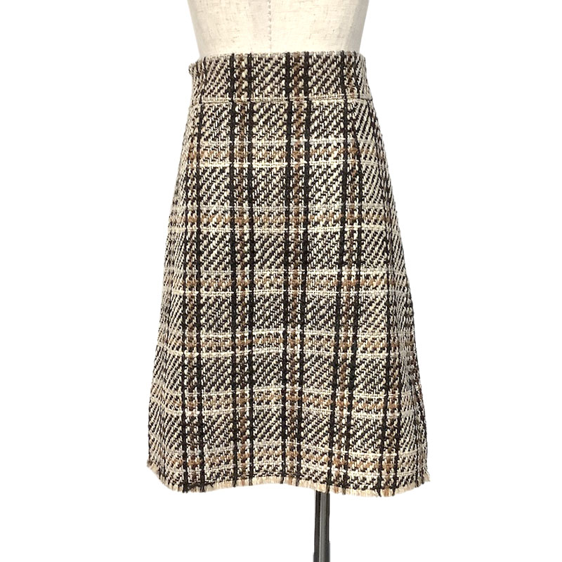 楽天市場】GUCCI グッチ スカート ウール ナイロン ツイード ベージュ