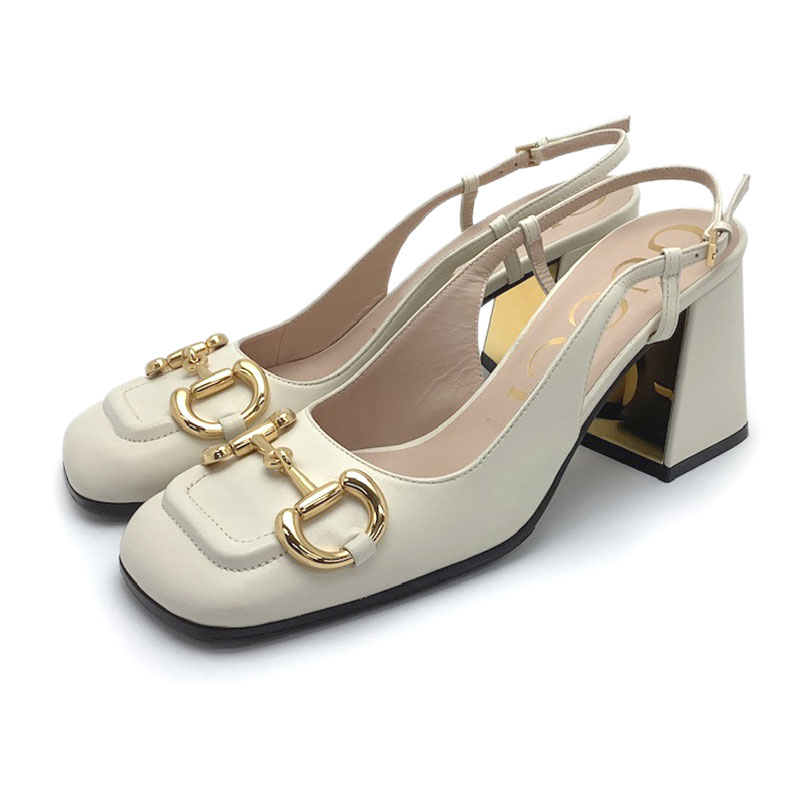 楽天市場】GUCCI グッチ ホースビット パンプス ホワイト レザー #37