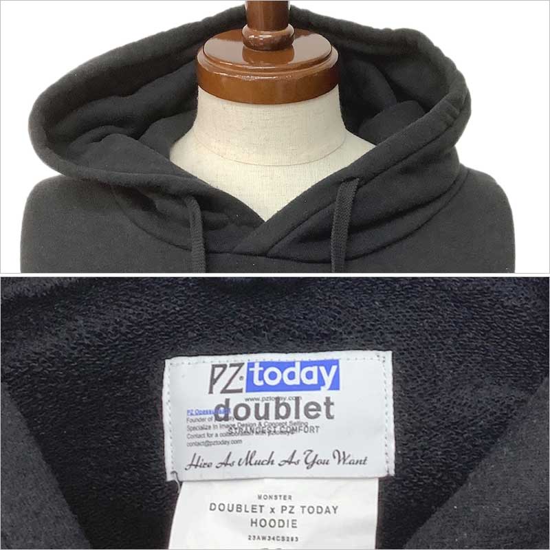 楽天市場】DOUBLET X PZ TODAY ダブレット パーカー コットン ブラック