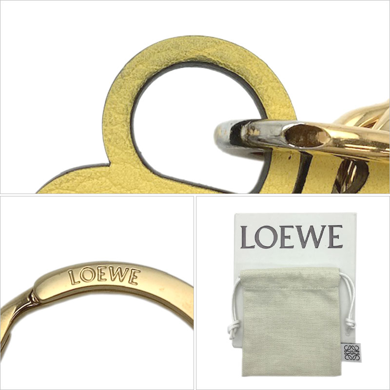楽天市場】LOEWE ロエベ アナグラム チャーム カーフ GP イエロー