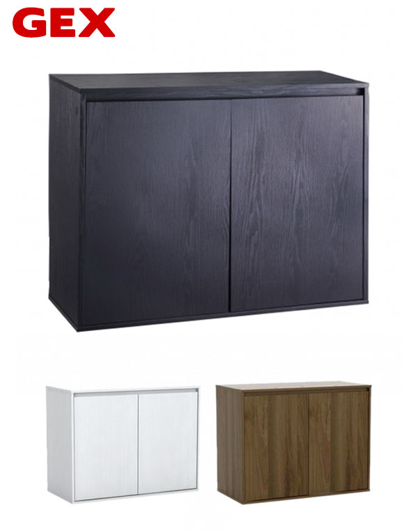 3面ブラック GEX 90cm水槽 水槽台セット ガーネットサンド付き 3面