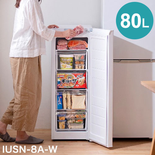 楽天市場】アイリスオーヤマ スリム冷凍庫 80L IUSN-8A-W ファン式