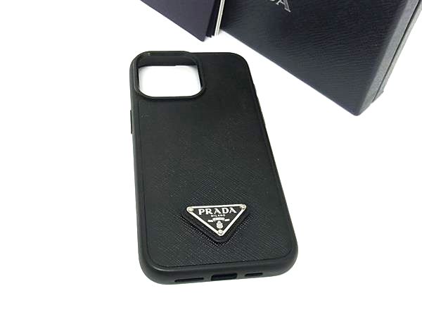 PRADA ブラック サフィアーノレザー ケース 直営店買付☆PRADA