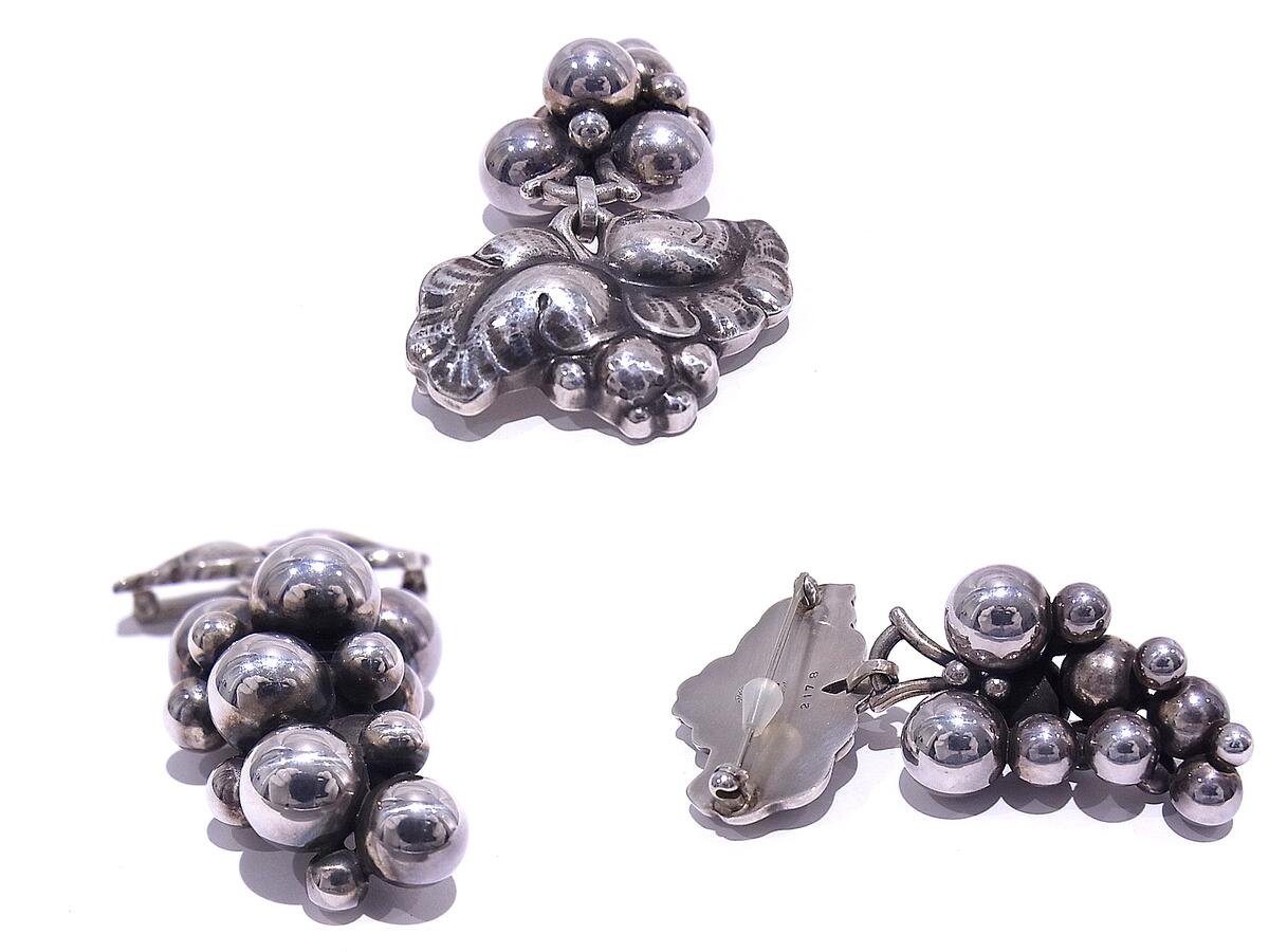 楽天市場】GEORG JENSEN ジョージ ジェンセン ブローチ ブドウモチーフ