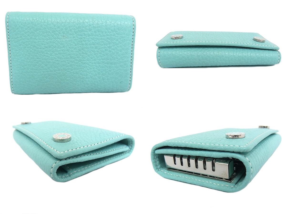 楽天市場】ティファニー TIFFANY＆CO キーケースレザー ブルー 6連 6本