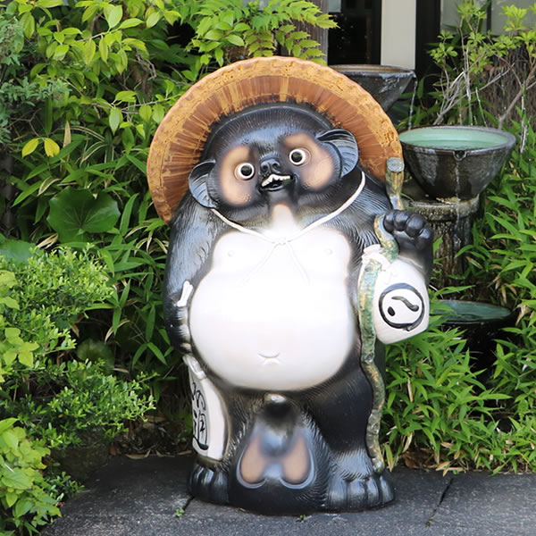 大型たぬき置物（高さ85cm）信楽焼　工芸品　縁起物　骨董品　直接引取何 信楽焼 狸庵作 縁起物 たぬき 置物 約33.0cm 骨董 （ その他