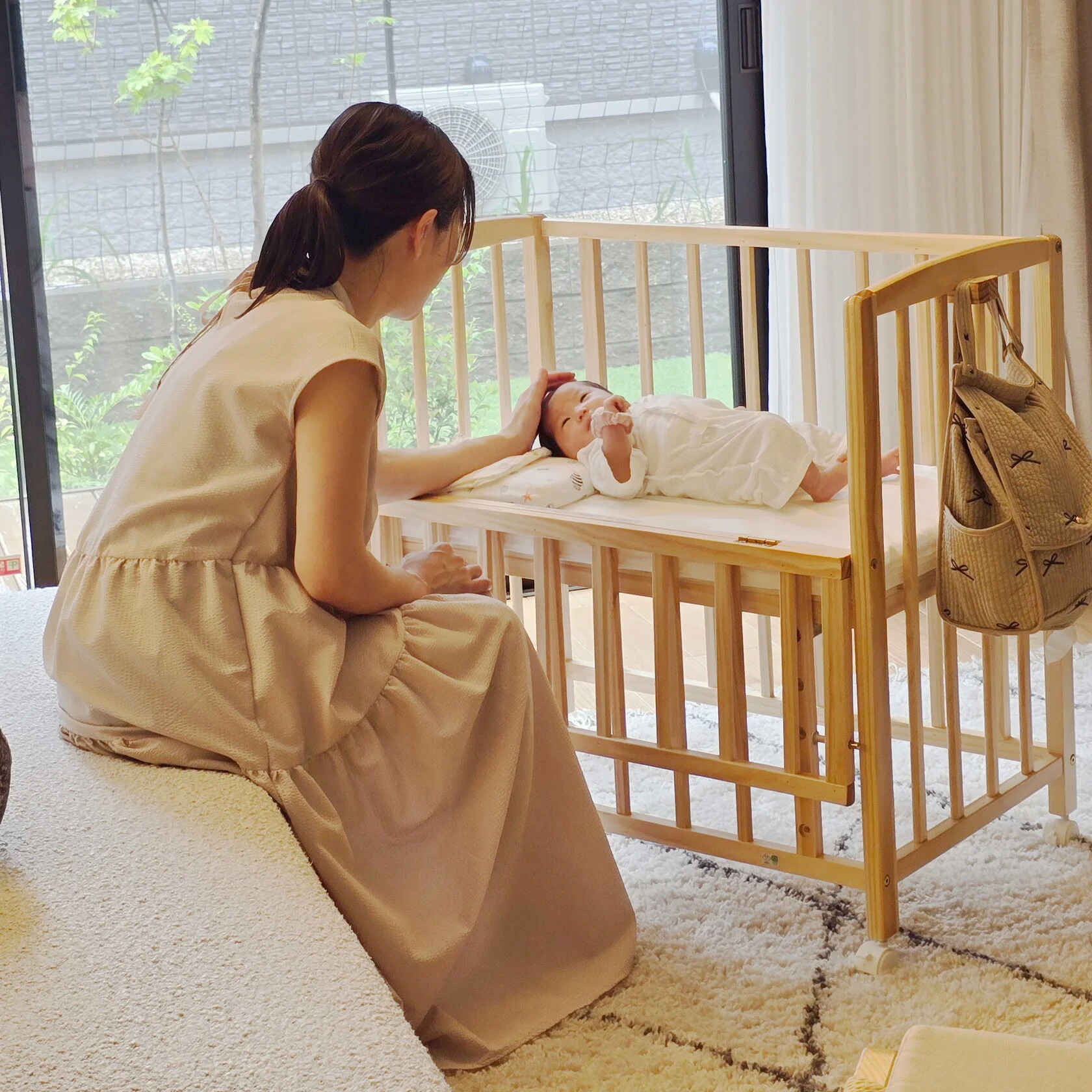 楽天市場】【公式】2/27新色発売 ベビーベッド リビングコット 大和屋