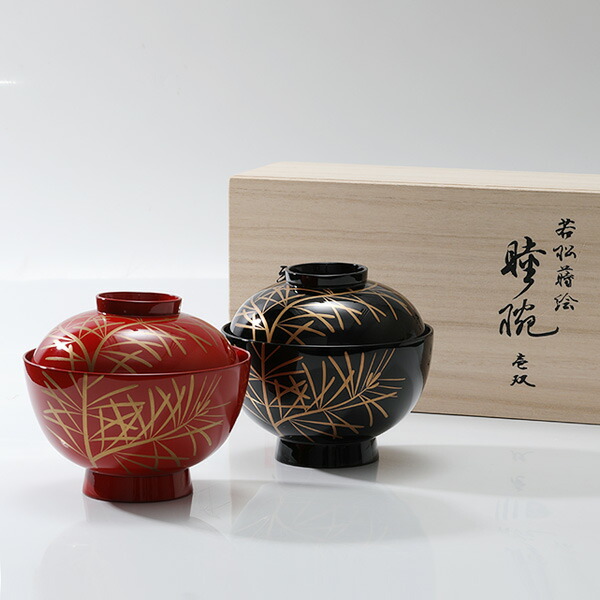 楽天市場】【宮内庁御用達 漆器 山田平安堂】睦椀（夫婦椀） 若松