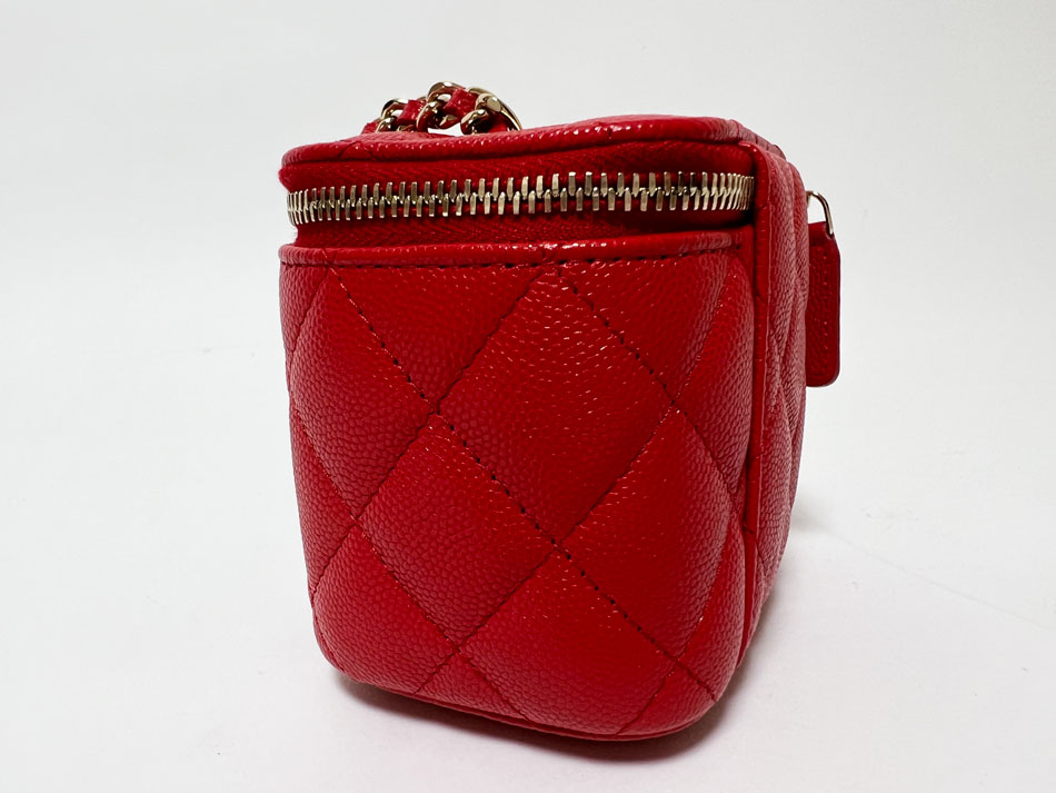 楽天市場】CHANEL シャネル キャビアスキン ミニバニティ チェーン