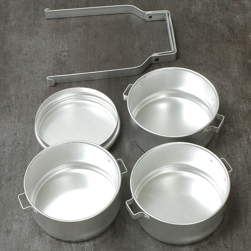 楽天市場】チェコ軍 アルミメスキット 丸型 3段 デッドストック