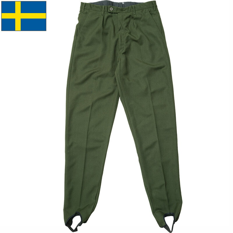 楽天市場】スウェーデン軍 ドレスパンツ ウールポリエステル グリーン
