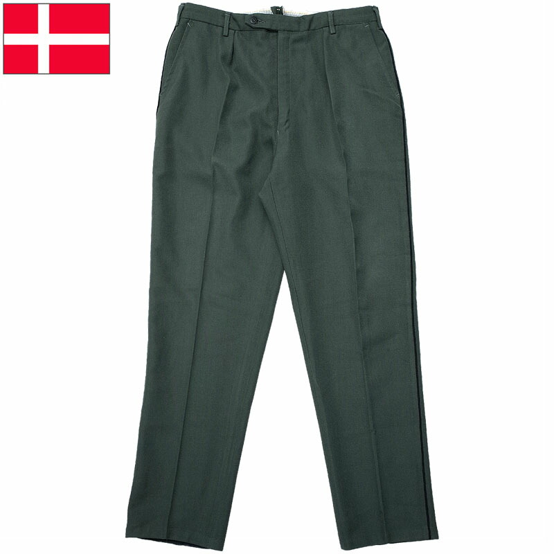 楽天市場】デンマーク軍 ドレスパンツ サイドライン グリーン USED