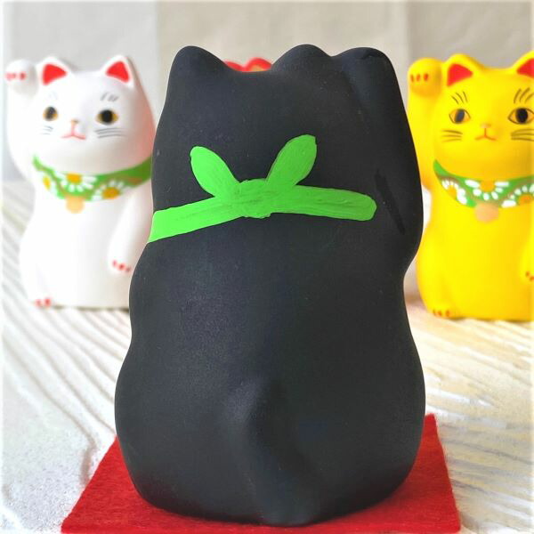 楽天市場】風水カラーの「福ふく猫 ]4種類 谷中堂 猫雑貨 置物 猫