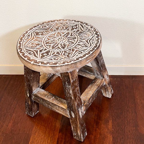 1点モノ♪一本彫 重量感♪ アンティーク スツール 収納樽 タイ ゾウ