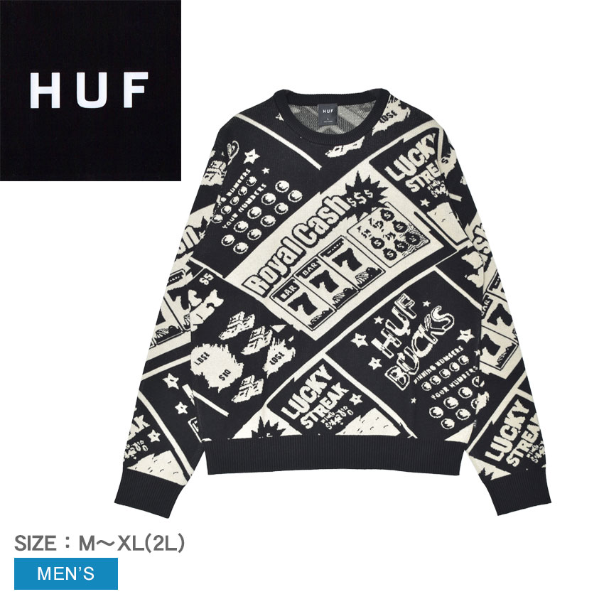 楽天市場】ハフ セーター HUF LUCKY CREWNECK SWEATER メンズ ブラック
