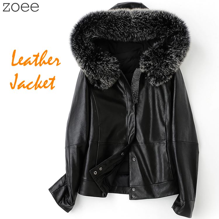 楽天市場】レザージャケット レディース 秋冬 フォックスファー付き