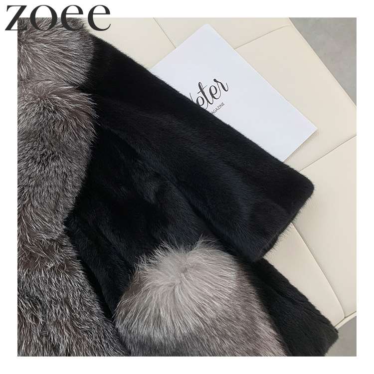 楽天市場】ミンクファーコート シルバーフォックスファー付き