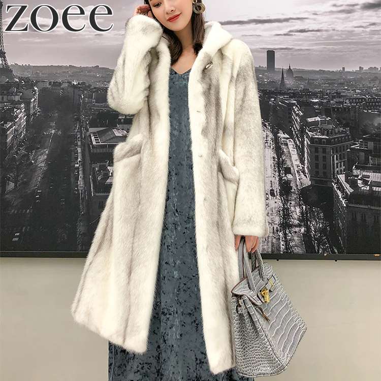 ホワイトベアー ミンクファー リバーシブル ロングコート 襟袖ファー付