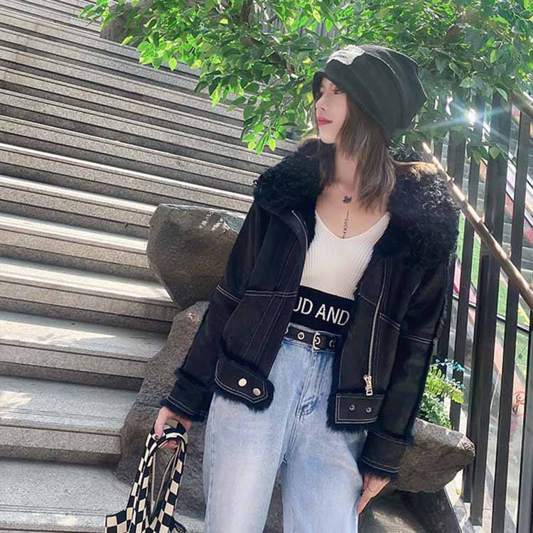 楽天市場】新作 巻きラムファー襟 Wフェイス ラビットファームートン