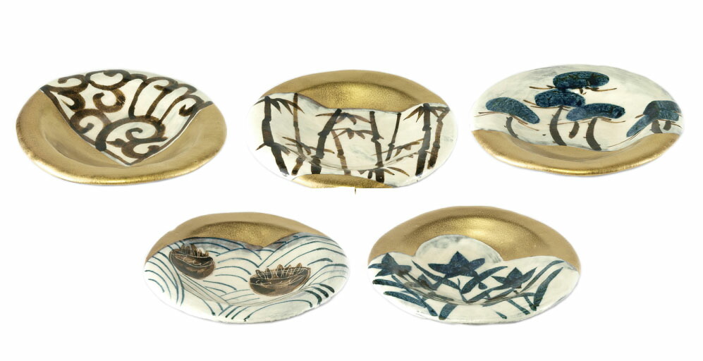 楽天市場】【美濃焼】窯元蔵珍窯 【魯山人写し】鉄絵金彩絵替皿揃 : 蔵珍窯