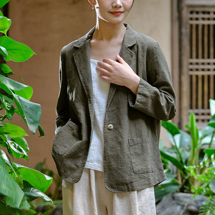 楽天市場】テーラードジャケット レディース 春夏 リネン 麻混