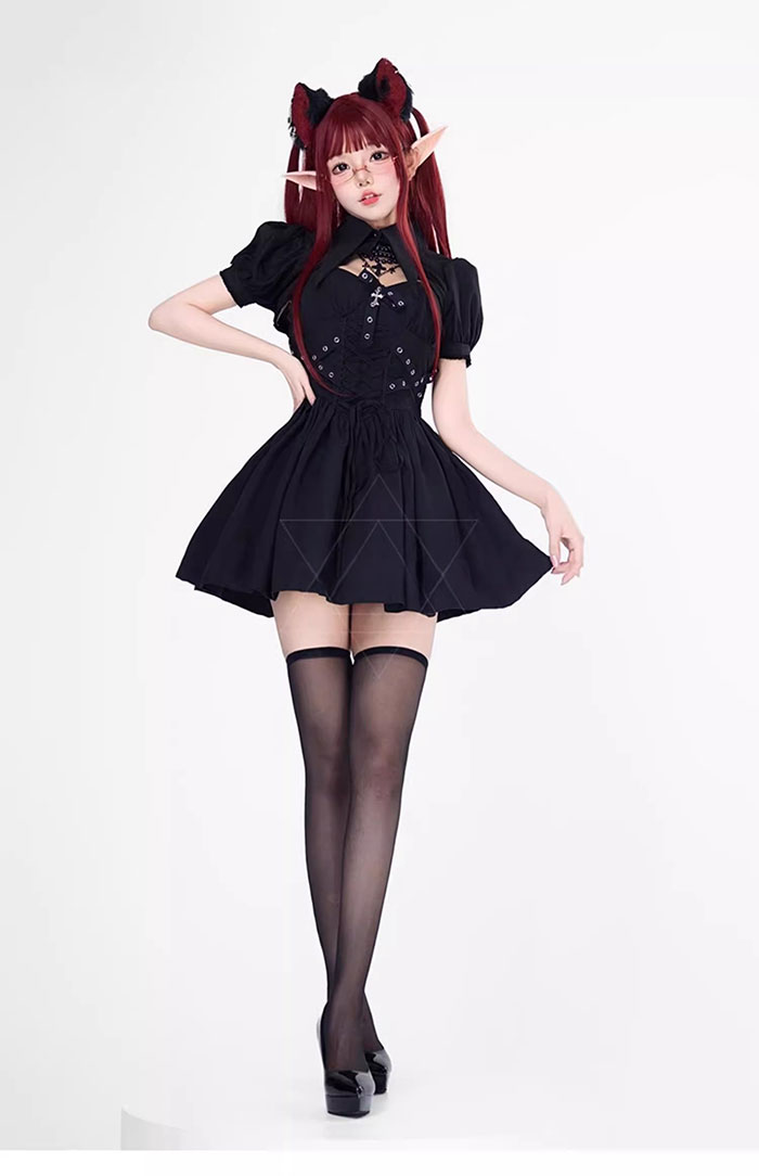 楽天市場】ワンピース ゴスロリ ワンピース 黒 ドレス 衣装 服