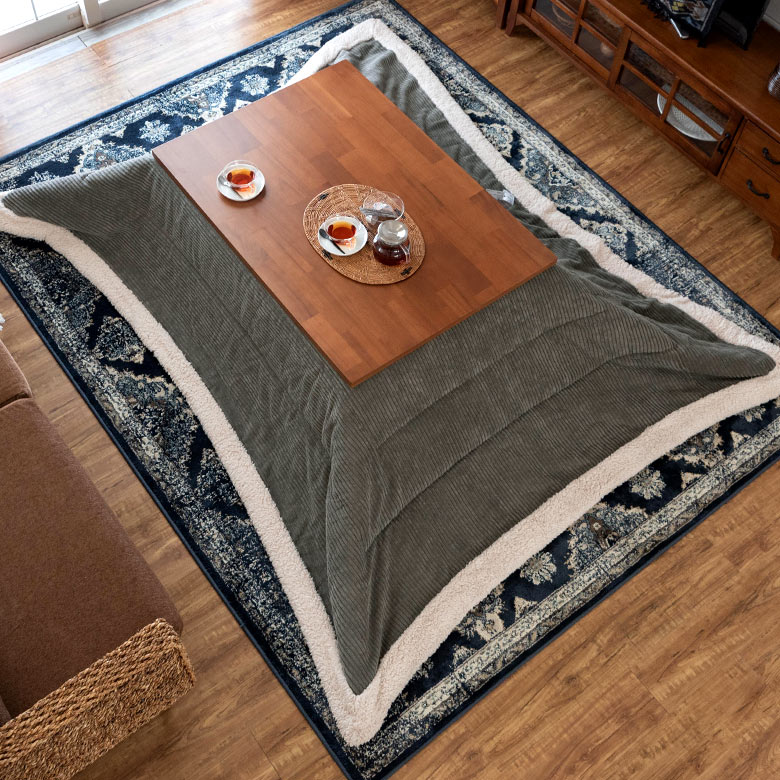 楽天市場】こたつ布団 長方形 190×230cm グレー コーデュロイ こたつ