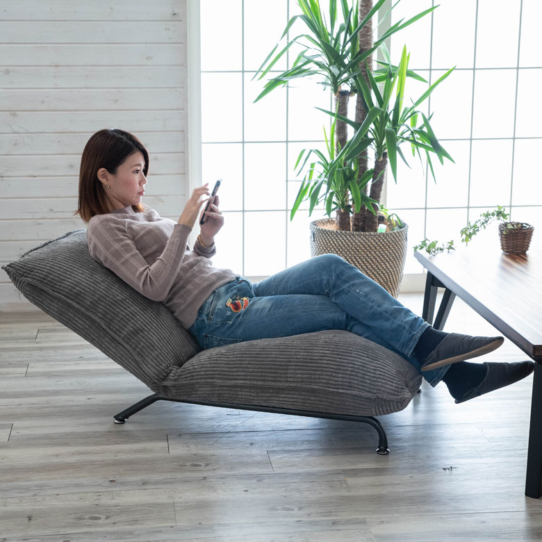 楽天市場】ソファ 一人掛け リクライニング コーデュロイ スチール