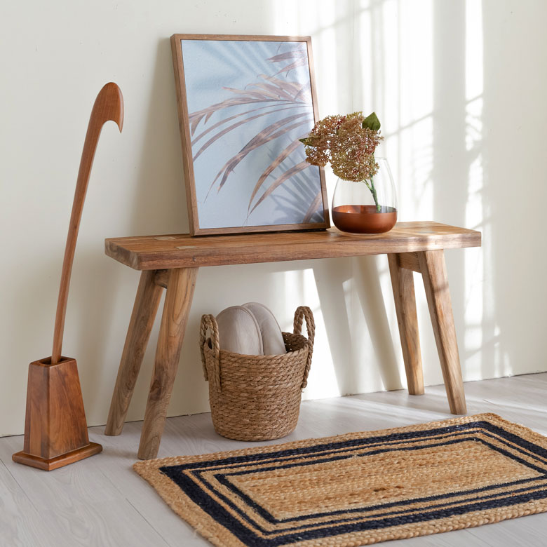 楽天市場】ベンチ ウッドベンチ 古材 チーク ウッド 約 W 75.5 × D 20