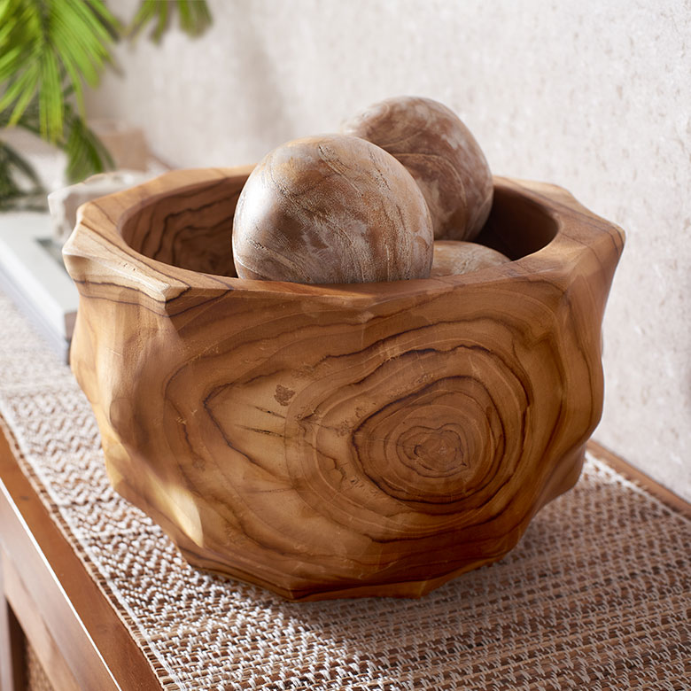 楽天市場】マルチボウル 木製 ボウル 木の器 チークウッド ウッド