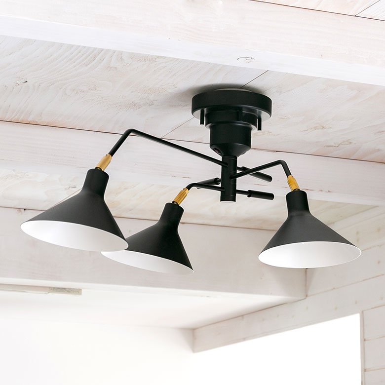 楽天市場】シーリングライト 天井照明 3灯 E17 角度調整 スチール