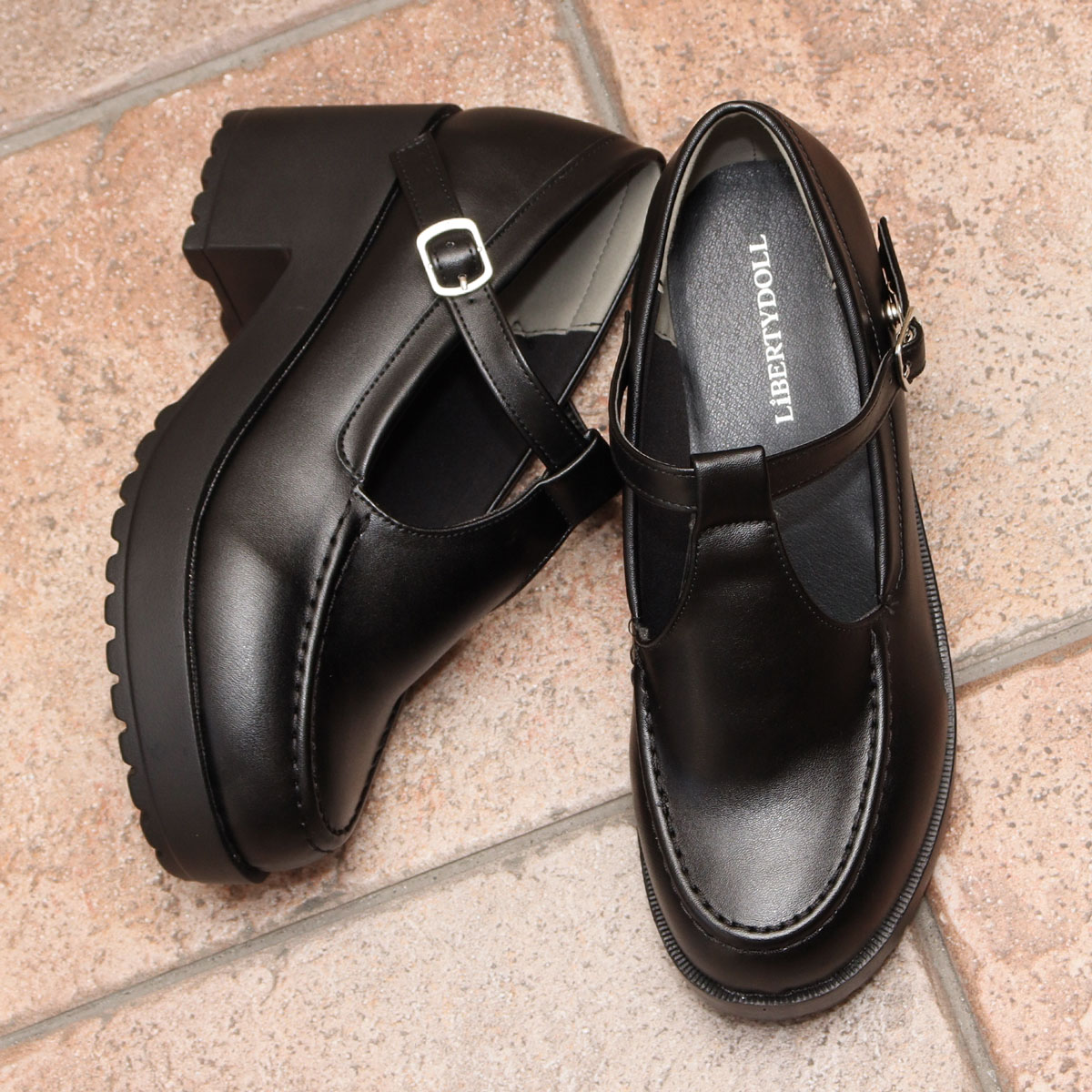 楽天市場】パンプス Tストラップ 厚底 黒 軽量 ハイヒール 大きい