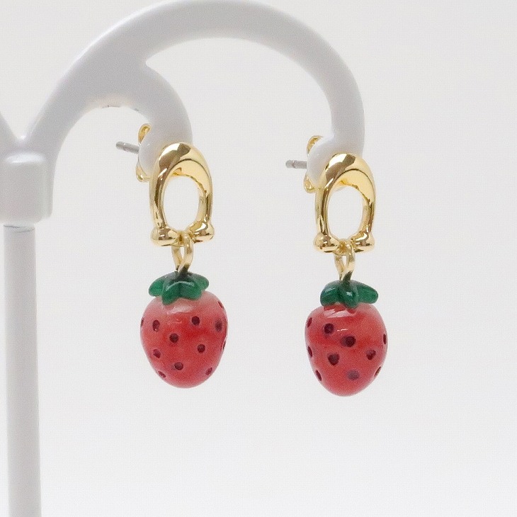 楽天市場】コーチ COACH ピアス ロゴ イチゴ いちご ストロベリー