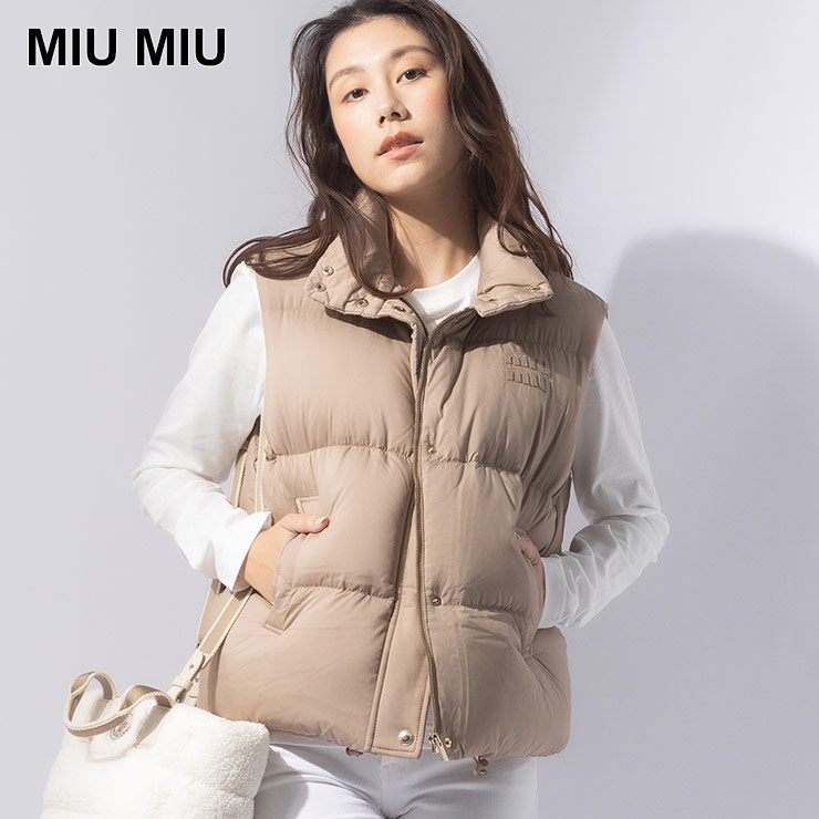 楽天市場】ミュウミュウ ダウンベスト MIU MIU レディース スタンド