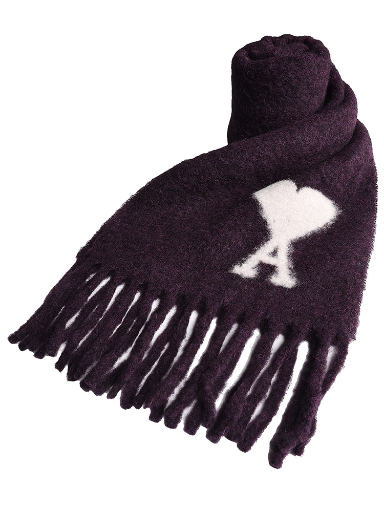 楽天市場】アミパリス AMI PARIS アルパカウール ロゴ フリンジ ロング