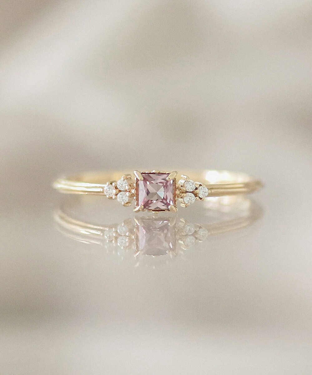 楽天市場】K10 Lucia シャンパンガーネット×CZ リング／ノワール ド