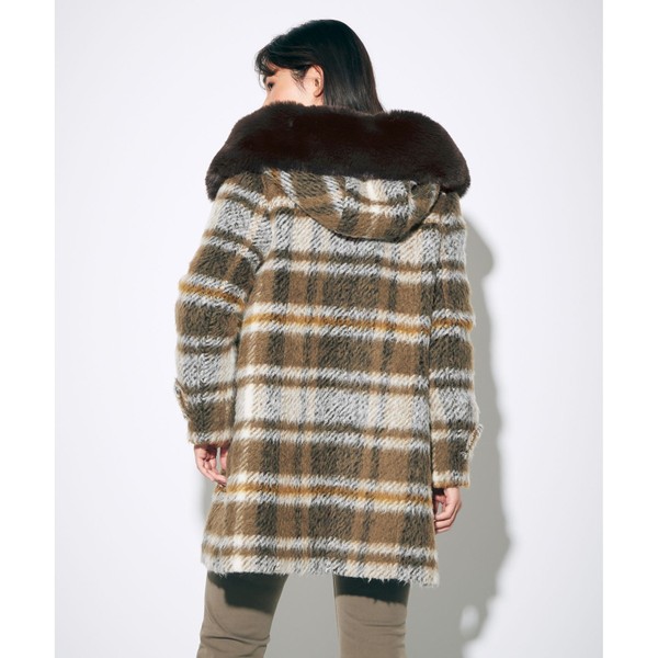 楽天市場】シャギーチェックダッフルコート／グレースコンチネンタル
