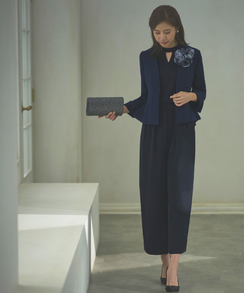 楽天市場】【S〜3L】ノーカラージャケット＆オールインワンスーツ