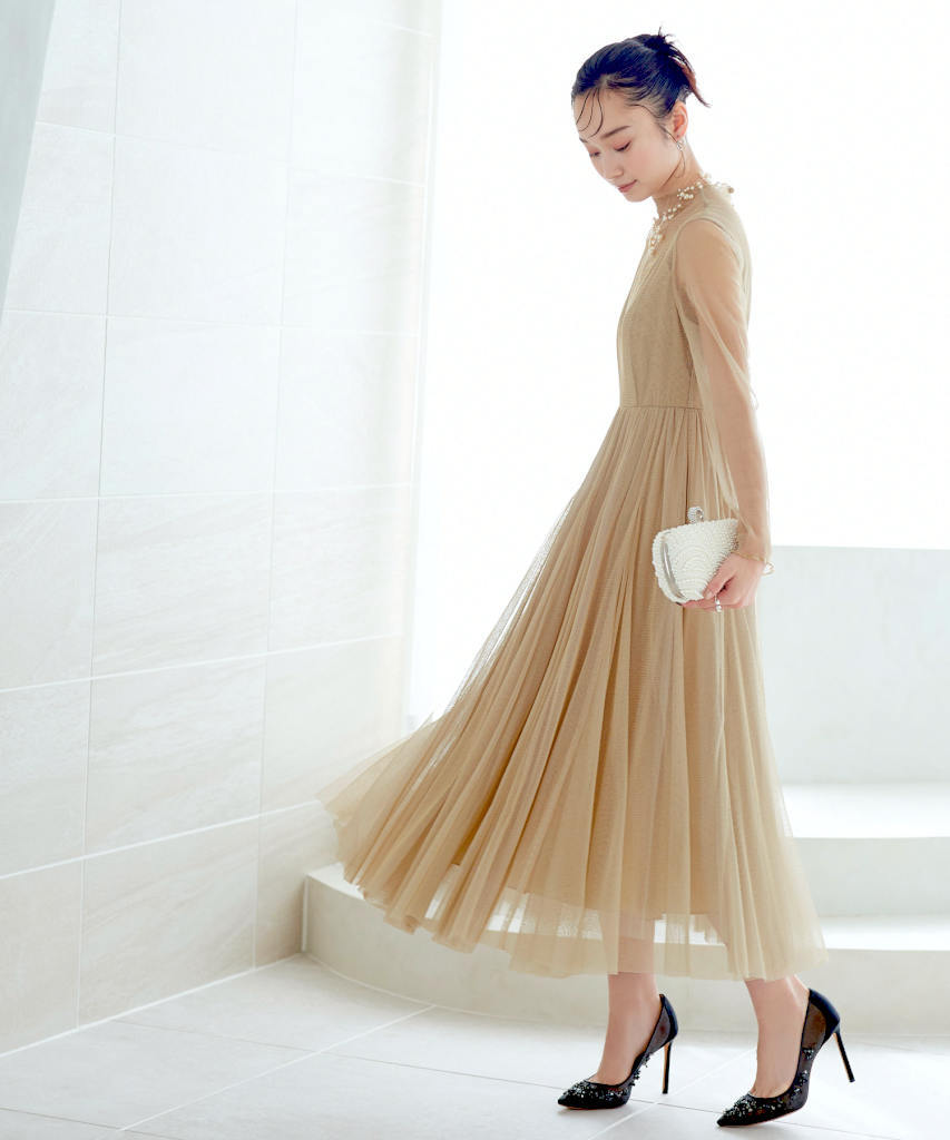 楽天市場】【S〜LL】ラメチュールメロウワンピースドレス／ルイルエ