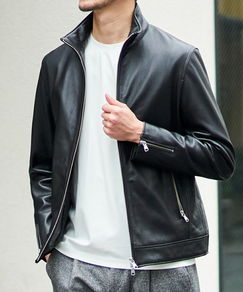 楽天市場】【WEB限定】ラムレザーシングルライダースジャケット