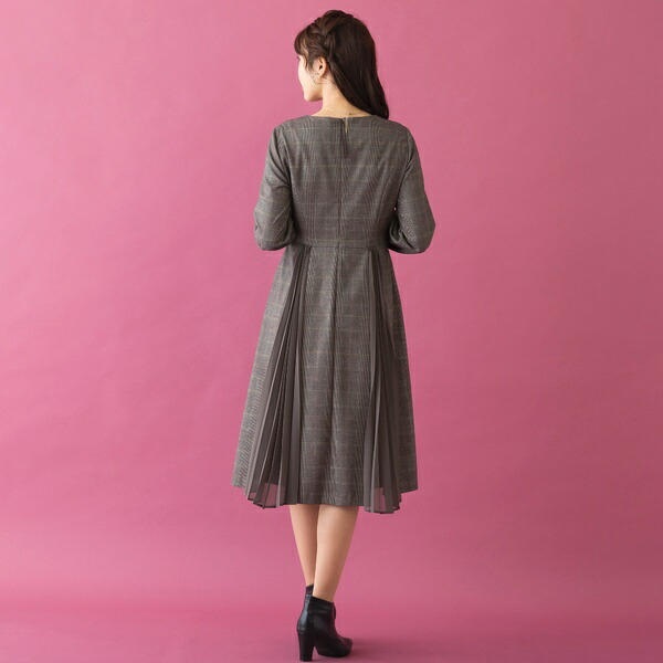 楽天市場】プリーツ切替ワンピース/チェック／ローズティアラ（Rose