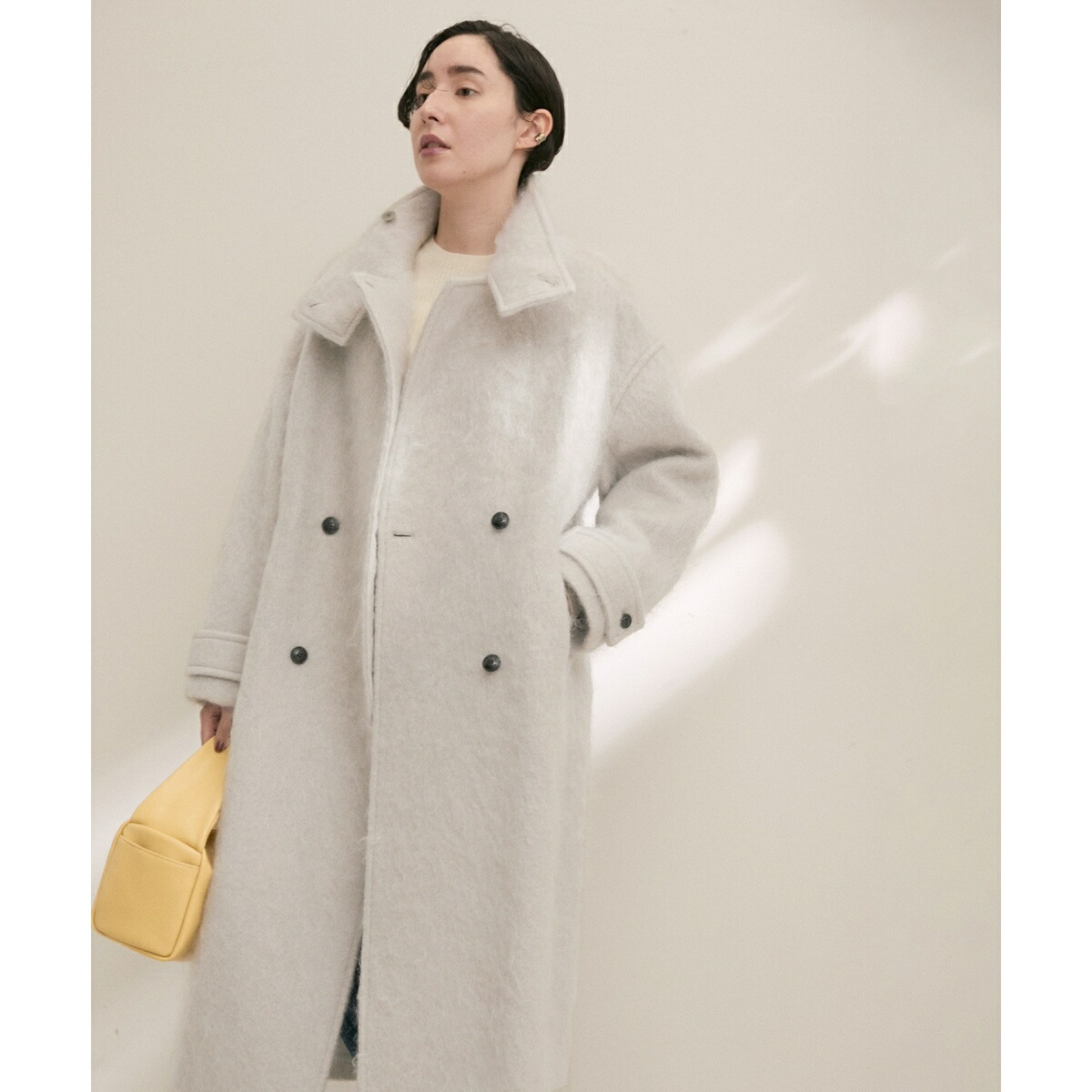 楽天市場】【雑誌掲載】モヘアシャギースタンドカラーロングコート