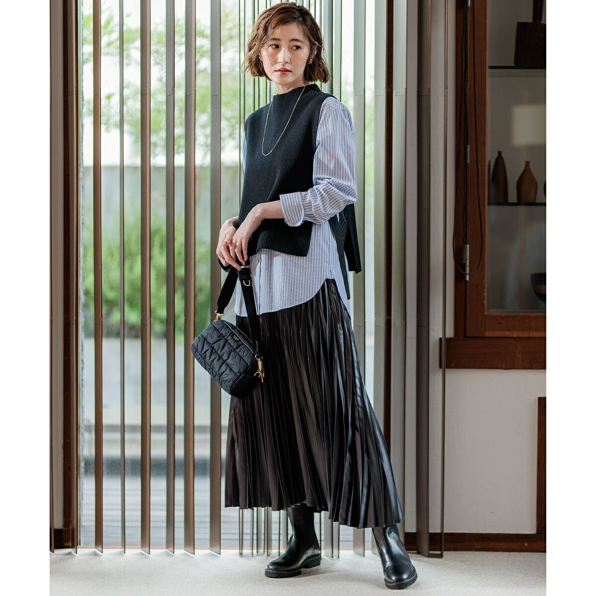 楽天市場】【洗える】レザーライクプリーツ スカート／23区（23KU