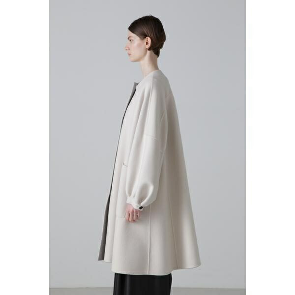 楽天市場】◇カシミヤ混2TONEリバーノーカラーコート／アドーア
