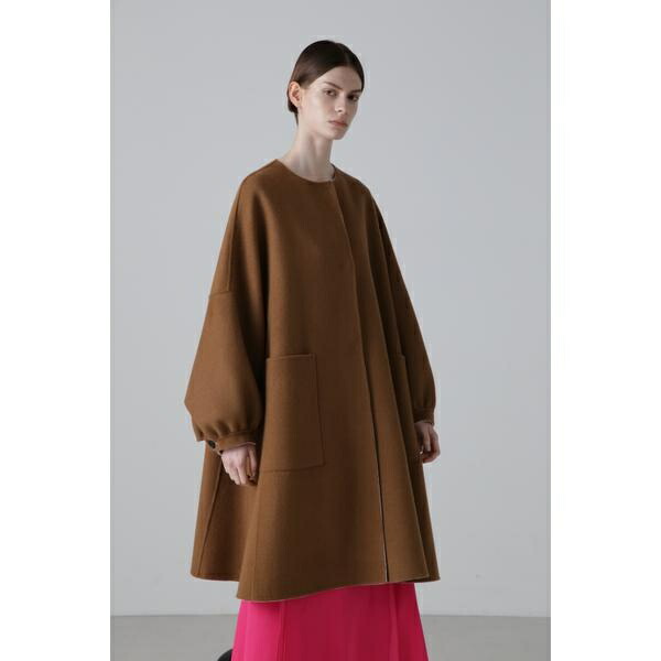 楽天市場】◇カシミヤ混2TONEリバーノーカラーコート／アドーア