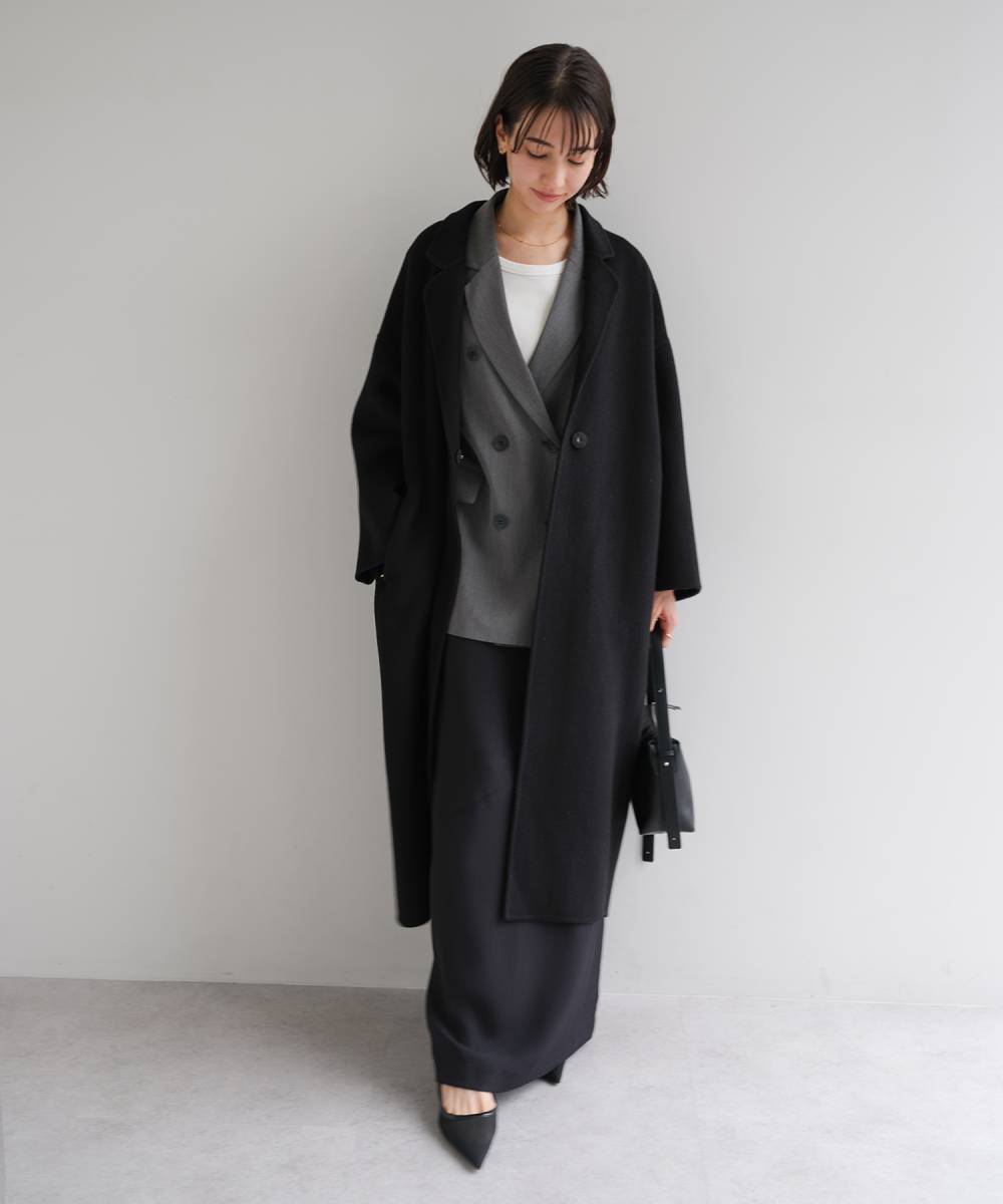 楽天市場】リバー ロング コクーン コート evernavy エバーネイビー